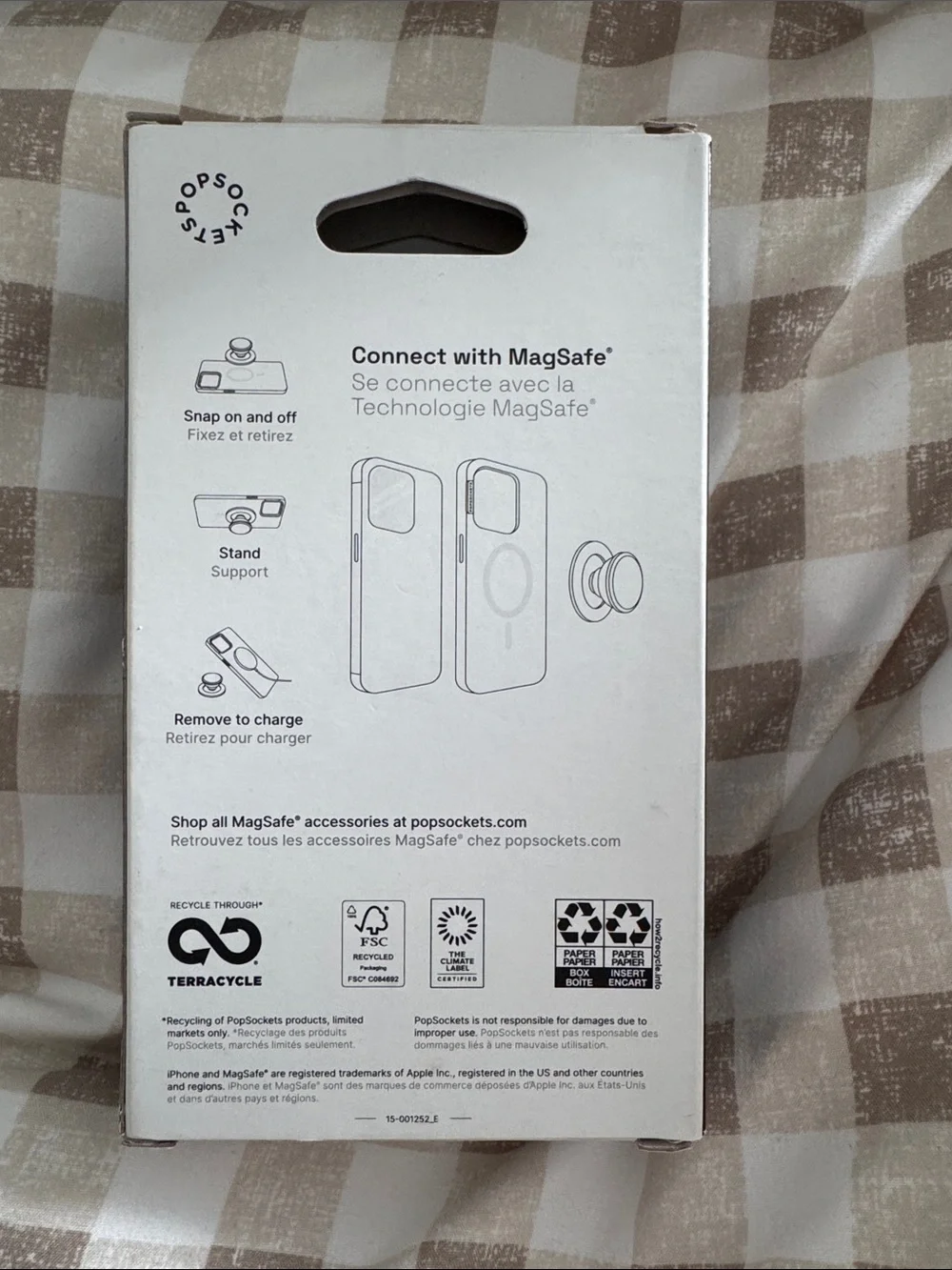 PopSocket Magnetic Phone Grip & Stand – Silver with White Floral Accent